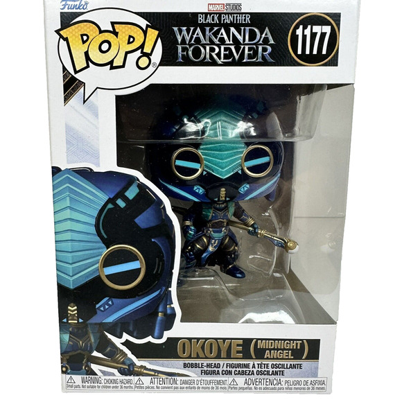 Funko Pop! OKOYE Midnight‎ Angel Marvel Black Panther Wakanda Forever 1177 NEW - Picture 1 of 9
